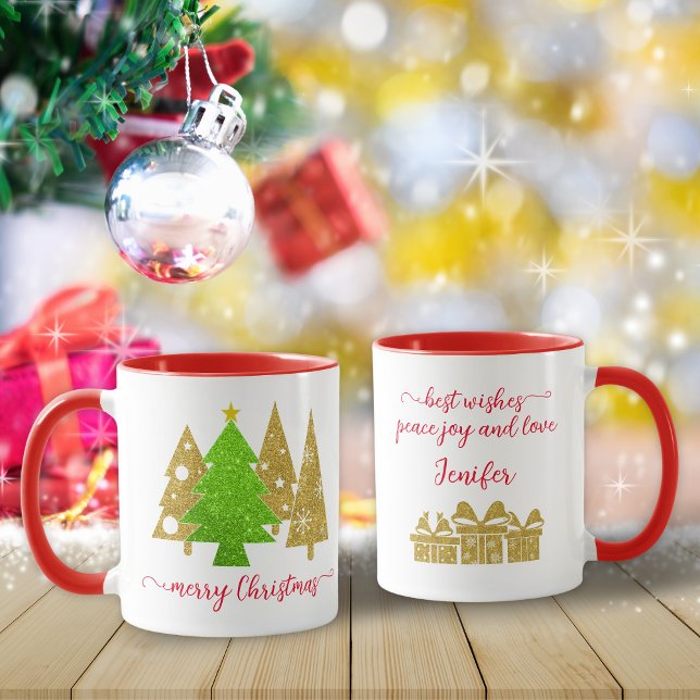Weihnachtsbaum | MINIMALISTISCH | Gold Glitzer Tasse (Von Creator hochgeladen)