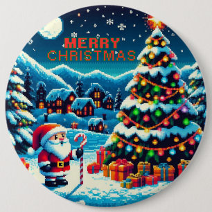 Weihnachtsbaum mit 8 bit und Weihnachtsmann Button
