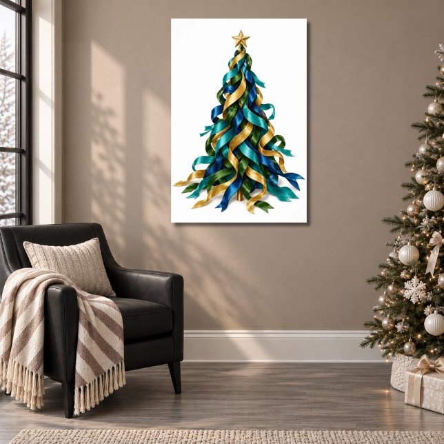Weihnachtsbaum mit Bändern Poster (Von Creator hochgeladen)