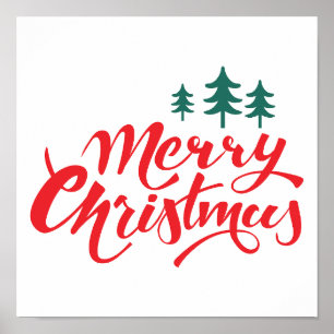 Weihnachtsbaum mit Bäumen Poster