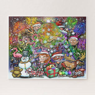 Weihnachtsbaum mit Beschneiungen Puzzle