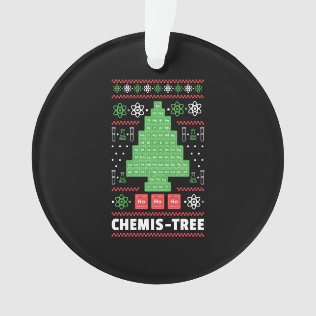 Weihnachtsbaum mit Chemie Ornament (Vorderseite)
