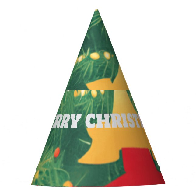 Weihnachtsbaum mit Dekorationen Party Hat Partyhütchen (Vorderseite)