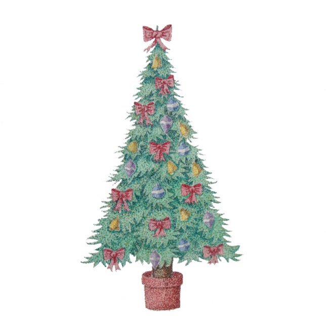 Weihnachtsbaum mit Dekorationen roten Bögen Glocke Polyester Weihnachtsbaumdecke (Von Creator hochgeladen)
