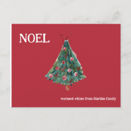 Weihnachtsbaum mit festem Aquarell Postkarte