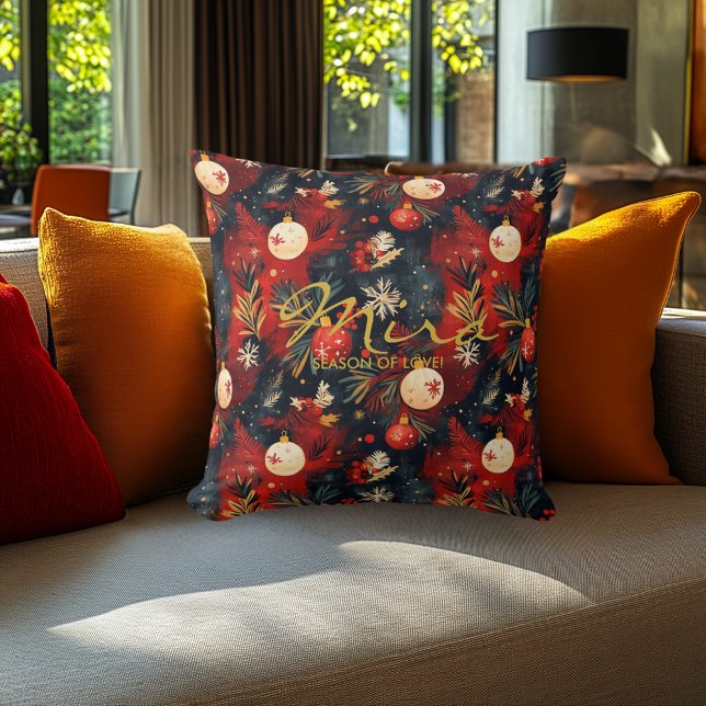 Weihnachtsbaum mit festem Design und Zitat Kissen (Von Creator hochgeladen)