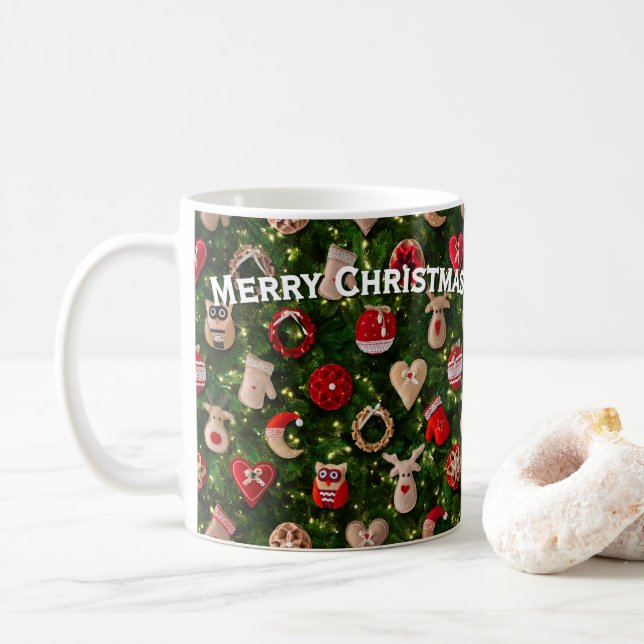 Weihnachtsbaum mit Filzspielzeug Kaffeetasse (Mit Donut)