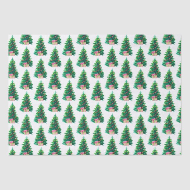Weihnachtsbaum mit Geschenken Seidenpapier (Vorderseite)