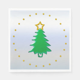 Weihnachtsbaum mit Gold-Star im Hintergrund Serviette