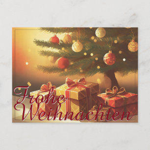 Weihnachtsbaum Mit Goldenen Geschenken Feiertagspostkarte