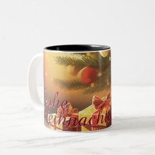 Weihnachtsbaum Mit Goldenen Geschenken Zweifarbige Tasse