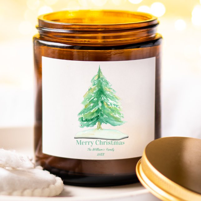 Weihnachtsbaum mit Goldschnee Quadratischer Aufkleber (Von Creator hochgeladen)