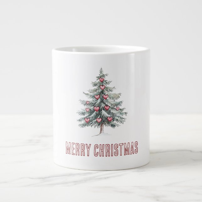 Weihnachtsbaum mit Herz Jumbo-Tasse (Vorderseite)