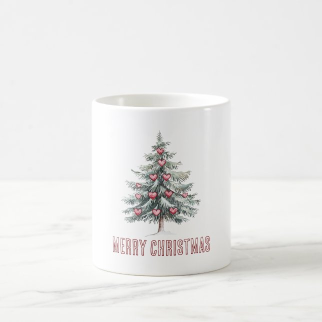 Weihnachtsbaum mit Herz Kaffeetasse (Mittel)