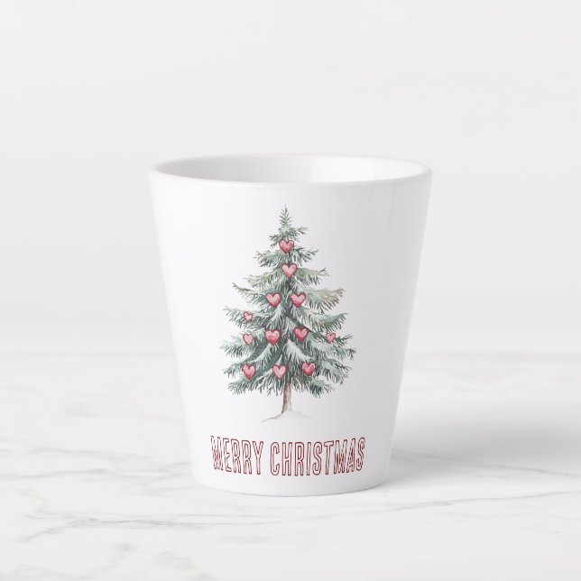 Weihnachtsbaum mit Herz Milchtasse (Vorderseite)
