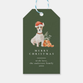 Weihnachtsbaum mit Hunde Typografie Grüne Geschenk Geschenkanhänger