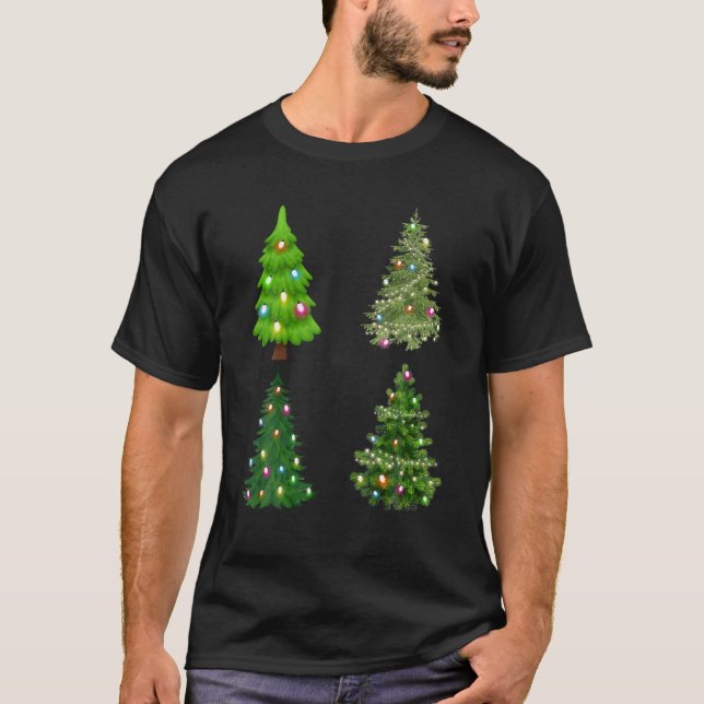 Weihnachtsbaum mit leuchtendem Kiefernbaum Weihnac T-Shirt (Vorderseite)