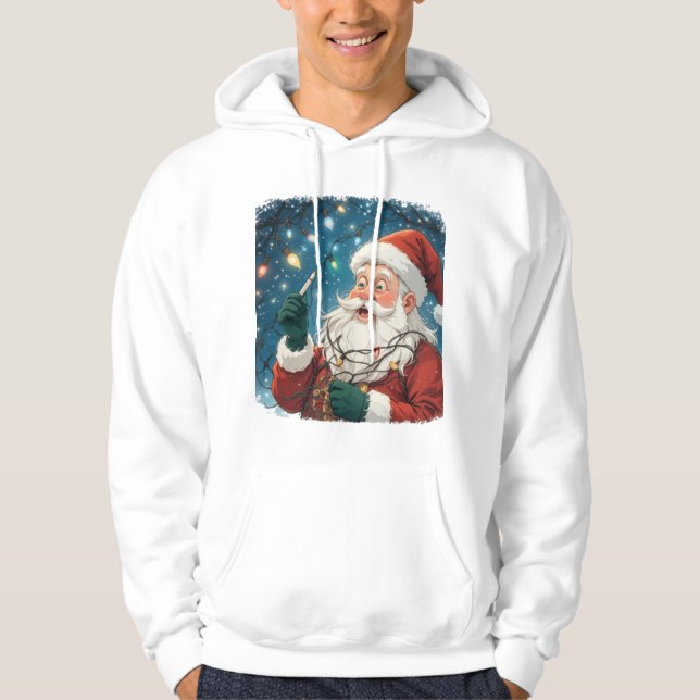 Weihnachtsbaum mit Lichtern Hoodie (Vorderseite)