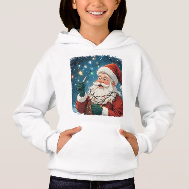 Weihnachtsbaum mit Lichtern Hoodie (Vorderseite)