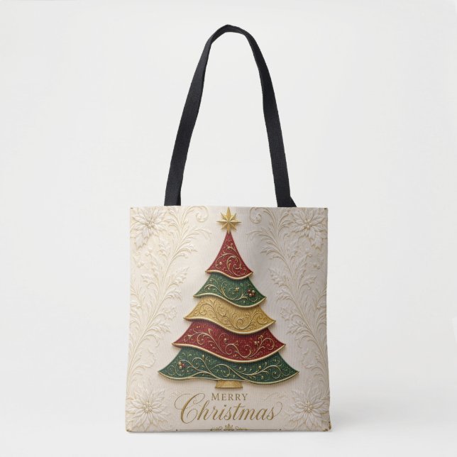 Weihnachtsbaum mit ornamentaler Goldemaille (Vorderseite)