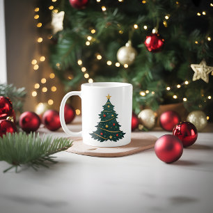 Weihnachtsbaum mit Ornamenten und Sternen Kaffeetasse