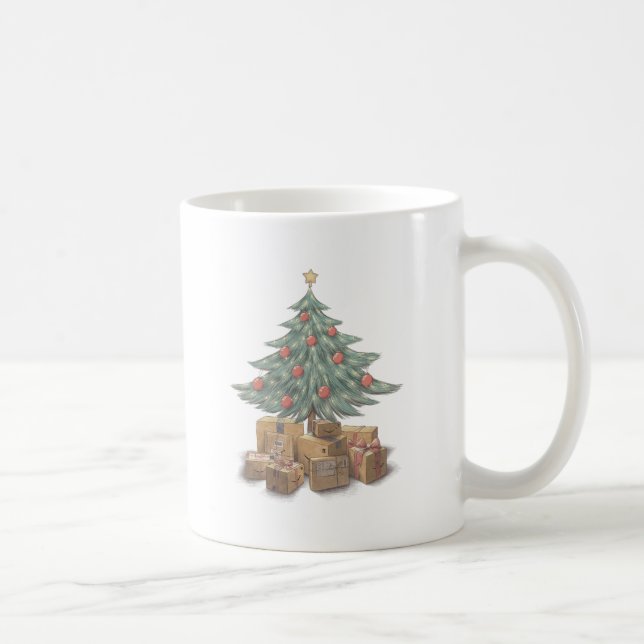 Weihnachtsbaum mit Paketen Kaffeetasse (Rechts)