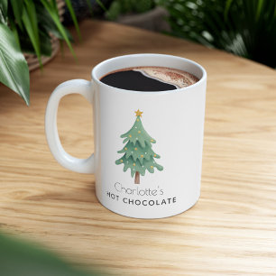 Weihnachtsbaum mit personalisiertem Namen für Kind Kaffeetasse