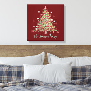 Weihnachtsbaum mit Punkten im Festtagsstil Leinwanddruck