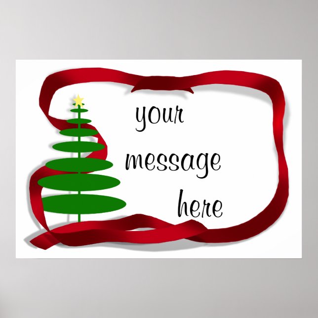 Weihnachtsbaum mit Red Ribbon Poster (Vorne)