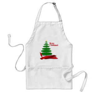Weihnachtsbaum mit Red Ribbon Schürze
