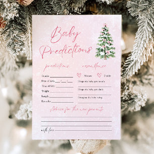 Weihnachtsbaum mit rosa Schleifen Baby-Schnee-Vorh Einladung