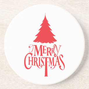Weihnachtsbaum mit rotem Baum Getränkeuntersetzer