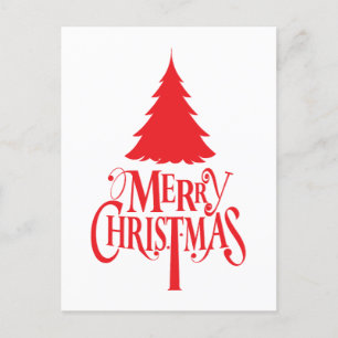 Weihnachtsbaum mit rotem Baum Postkarte