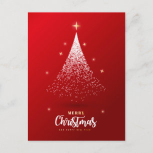 Weihnachtsbaum mit rotem Hintergrund Feiertagspostkarte