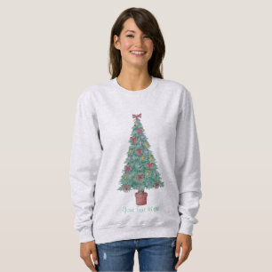 Weihnachtsbaum mit roten Bögen und Glocken Sweatshirt