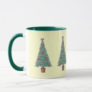 Weihnachtsbaum mit roten Knäueln Tasse