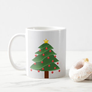 Weihnachtsbaum mit roten Lichtern Klassischer Weiß Kaffeetasse