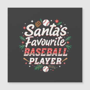 Weihnachtsbaum mit Santas Lieblingsbaseballspieler Magnetkarte