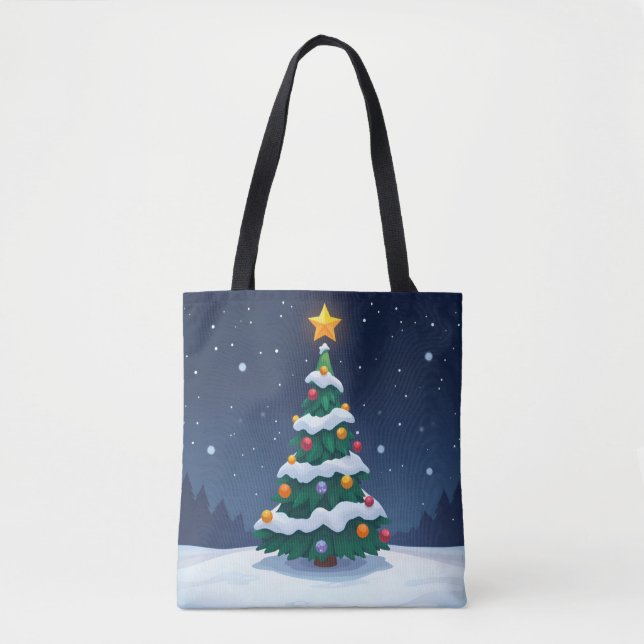 Weihnachtsbaum mit Schnee-Tasche (Vorderseite)