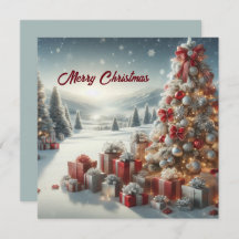 Weihnachtsbaum mit Schneegeschenken