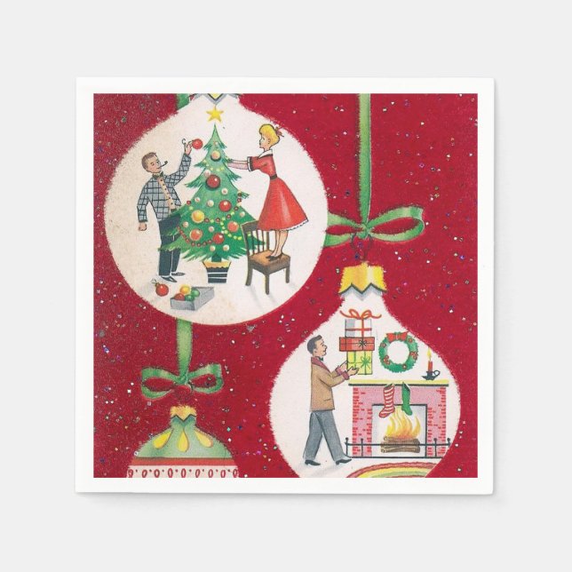 Weihnachtsbaum mit Servietten aus Party (Vorderseite)