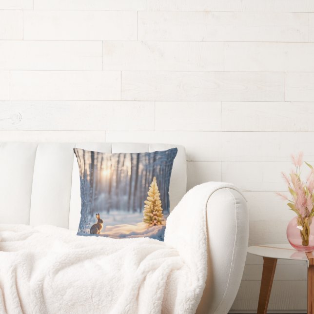 Weihnachtsbaum mit sonniger Aussicht Kissen (Liege)