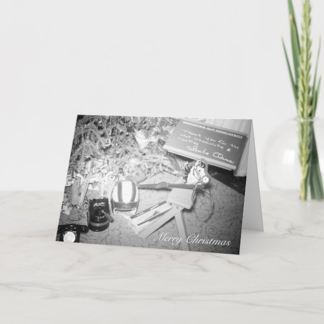 Weihnachtsbaum mit Spielzeug Feiertagskarte (Vorderseite)