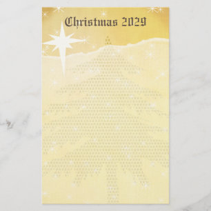 Weihnachtsbaum mit Stars Stationery Briefpapier