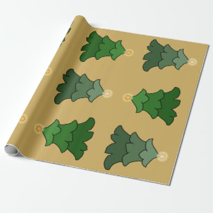Weihnachtsbaum mit Stern auf kundenspezifischem Geschenkpapier