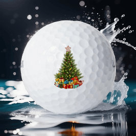 Weihnachtsbaum mit Stern und Presentage Urlaub Golfball