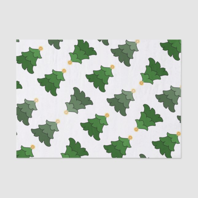 Weihnachtsbaum mit Sternen auf Custom White Seidenpapier (Vorderseite)