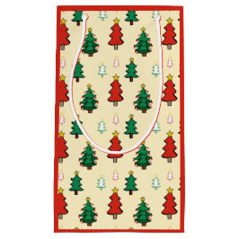 Weihnachtsbaum mit sternenüberragenden nahtlosen M Kleine Geschenktüte