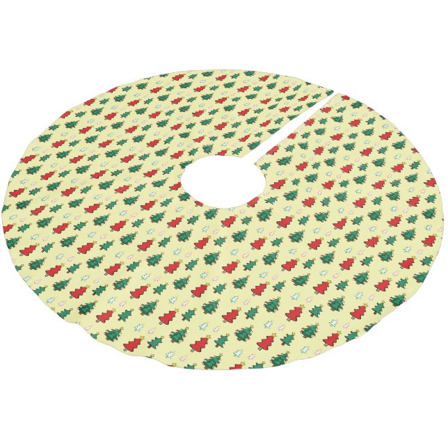 Weihnachtsbaum mit sternenüberragenden nahtlosen M Polyester Weihnachtsbaumdecke (Schrägansicht)