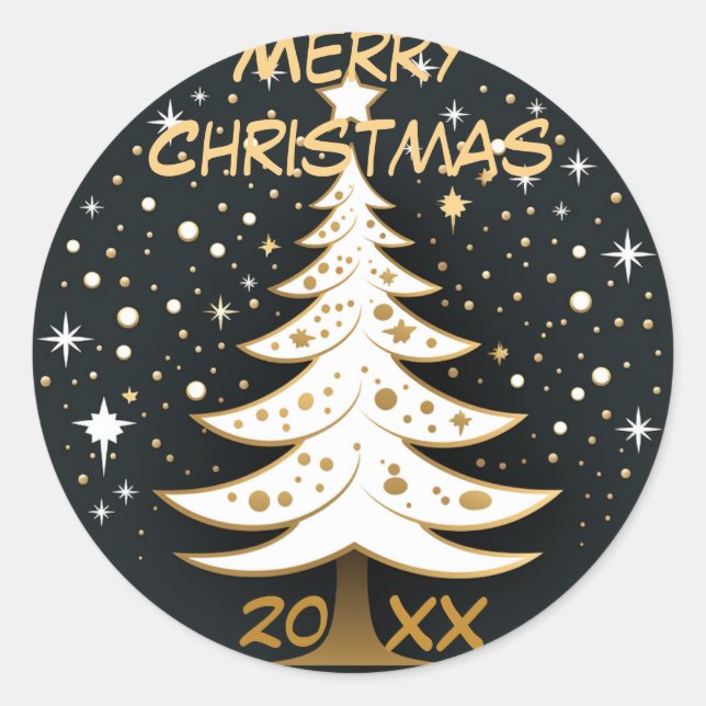 Weihnachtsbaum mit Sticker für Silberschmuck (Vorderseite)